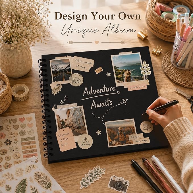 DIY Scrapbook Album 10x10 Inch 40 Pages, Hardcover Kraft Paper | Photo Book - Image 7