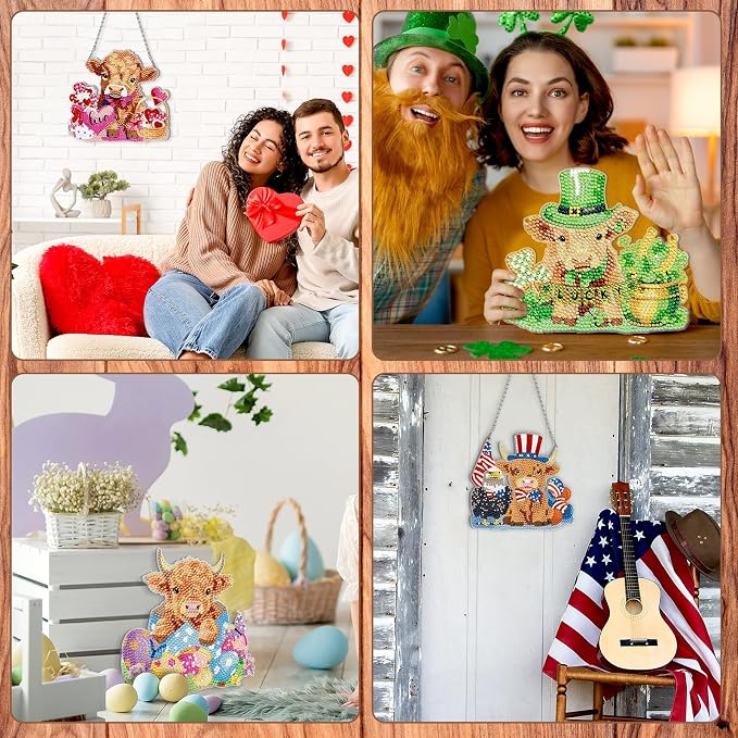 Cinnvoice 12 Pcs Summer Seasonal Diamond Art Hanging Ornament Kit - Image 2