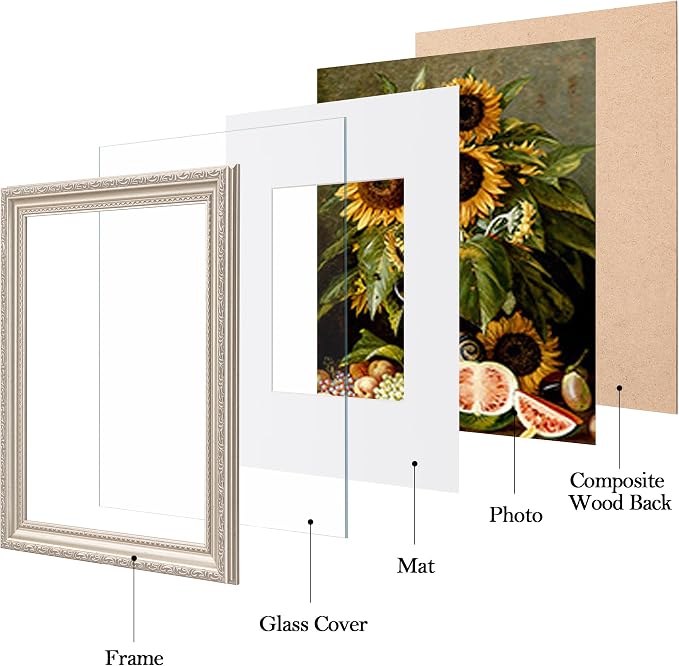 eletecpro 8x10 Vintage Picture Frame, Glass Cover, Horizontal or Vertical - Image 2
