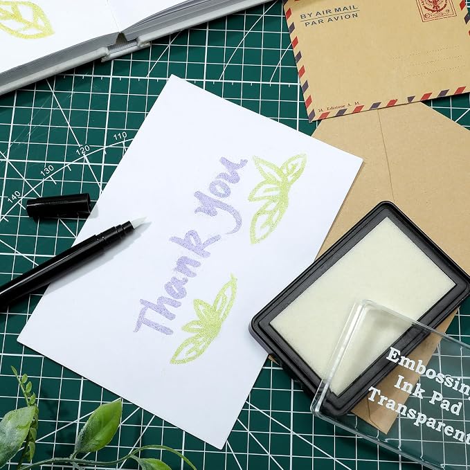 LemonSecret 4 Pcs Emboss It Kit Included 2 Clear Embossing Ink Pad 2 Embossing - Image 4