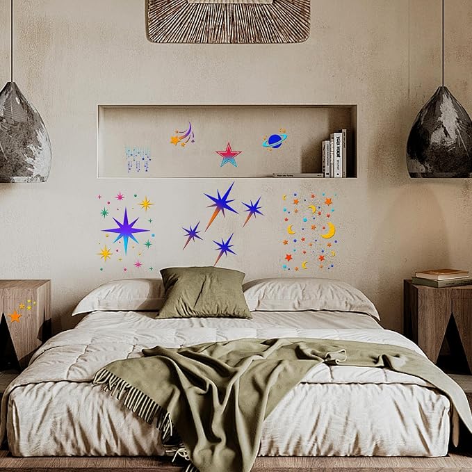 18 PCS Large Star Stencil for Painting Reusable Paint Stencils for Walls - Image 4