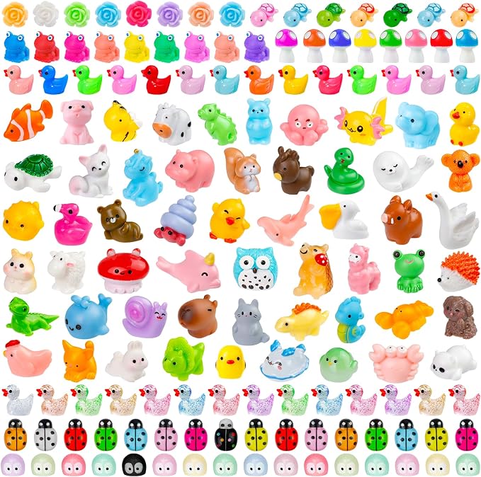 200 Pcs Mini Patio Miniatures Figurines Colorful Mini Resin Figures in Bulk by ywevyezc