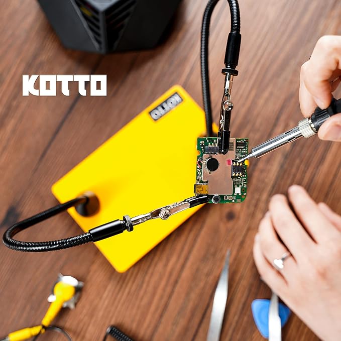 KOTTO Third Hand Soldering Tool PCB Holder Two Magnetic Based Flexible Metal - Image 7