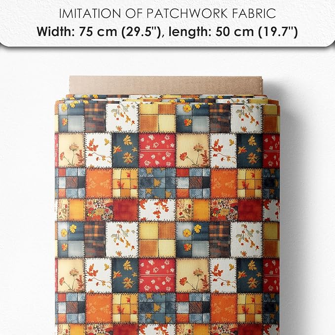 Autumn Patchwork Cottage Fabric Panel – Six 10×10 inch Designs + Bonus - Image 7