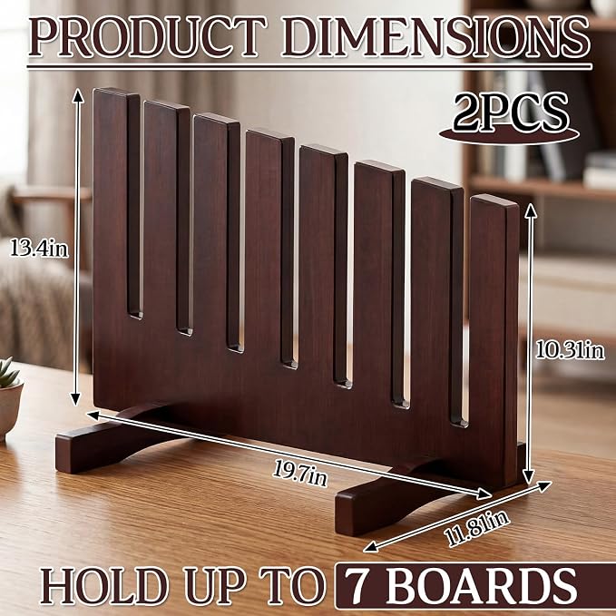 Cinnvoice Solid Wood Topper Storage Rack, Board Holder - Image 2
