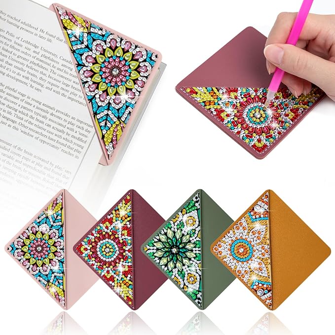 WIVICO 4 pcs Diamond Painting Bookmarks, DIY Diamond Art Kits by WIVICO
