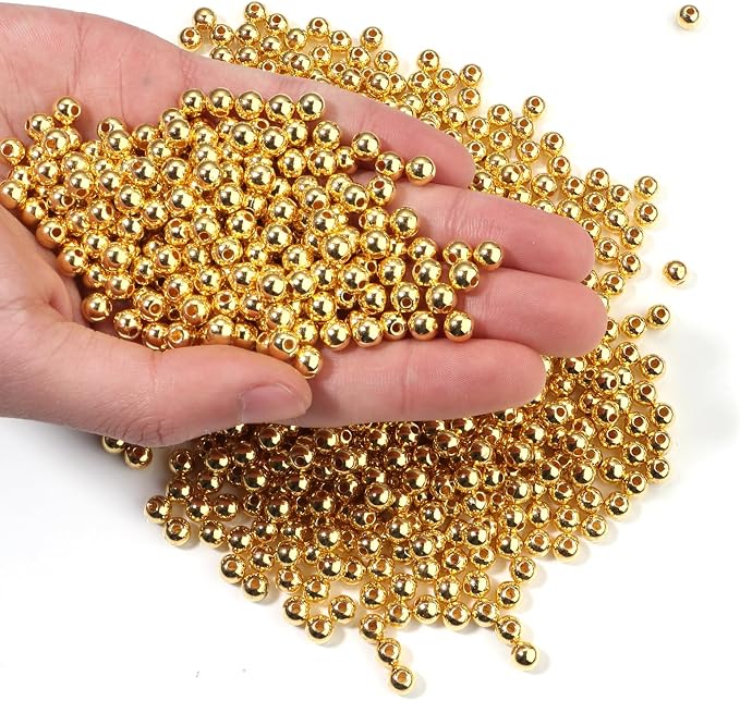 1000pcs Gold 6mm Pearl Beads by chuyau