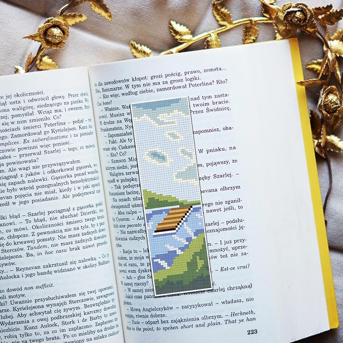 FREEBLOSS 6 Set Cross Stitch Bookmark Kit Scenery Pattern - Image 5
