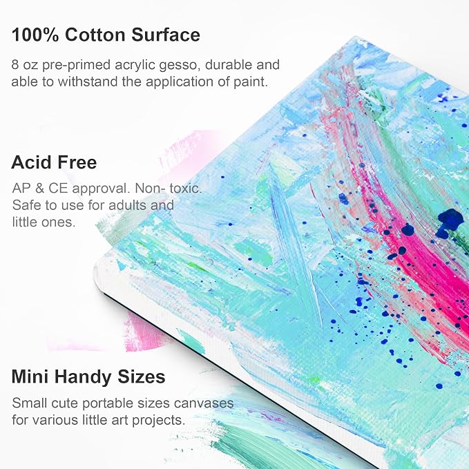 AUREUO Mini Magnetic Stretched Canvas 3x3 Inch / 24 Pack - Image 4