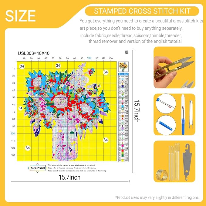 HKLIOPU Stamped Cross Stitch Kits - Image 2