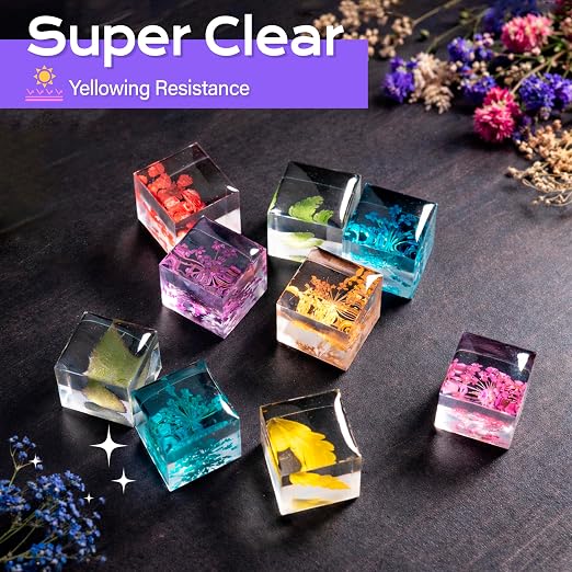 HeyClear 300g UV Resin kit Super Clear, Low Odor, Premixed UV Epoxy Resin Glue - Image 2