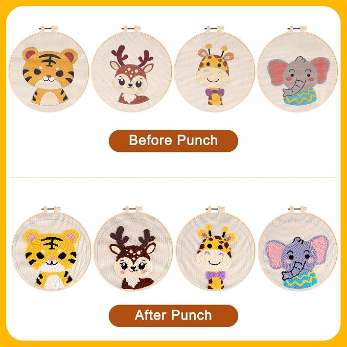 Pllieay 4 Sets Punch Needle Kits, Punch Needle Embroidery Kits - Image 5