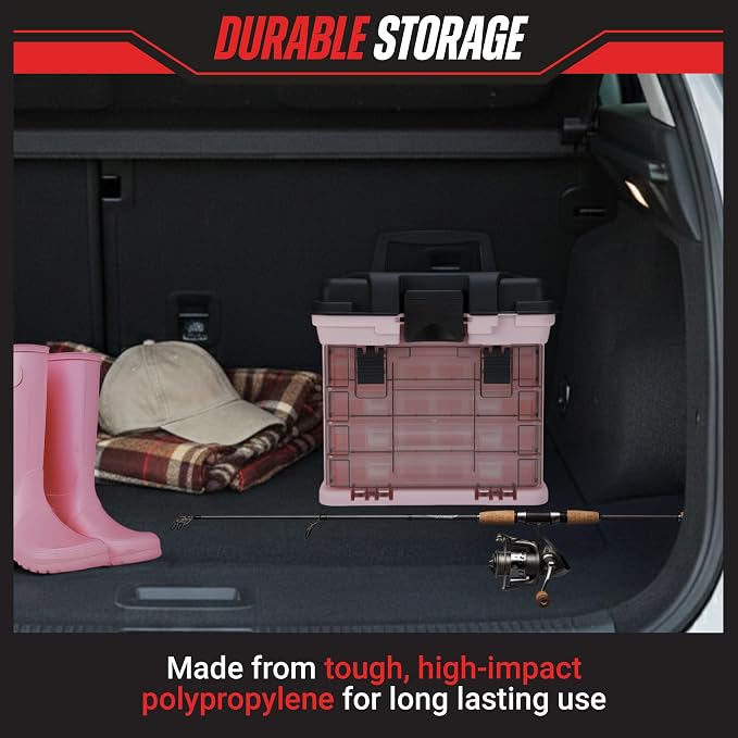 Pink Tool Box Organizer with Removable Compartments – Portable Storage Case - Image 4