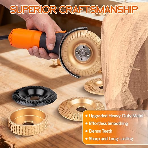 Beaiguna 5PCS Wood Carving Disc, 4IN and 4 1/2IN Angle Grinder Polishing Pad - Image 7