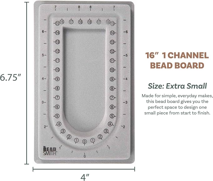 The Beadsmith Mini Bead Board, 16” U-Shaped Channel, 4 x 6.75 inches, Design - Image 3