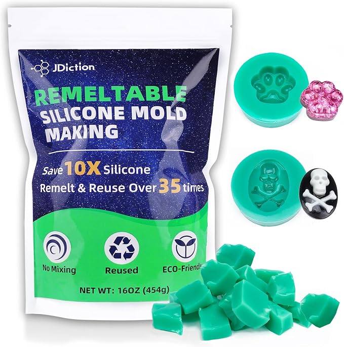 JDiction Reusable Silicone Mold Making Kit, 16oz Remeltable Silicone by JDiction
