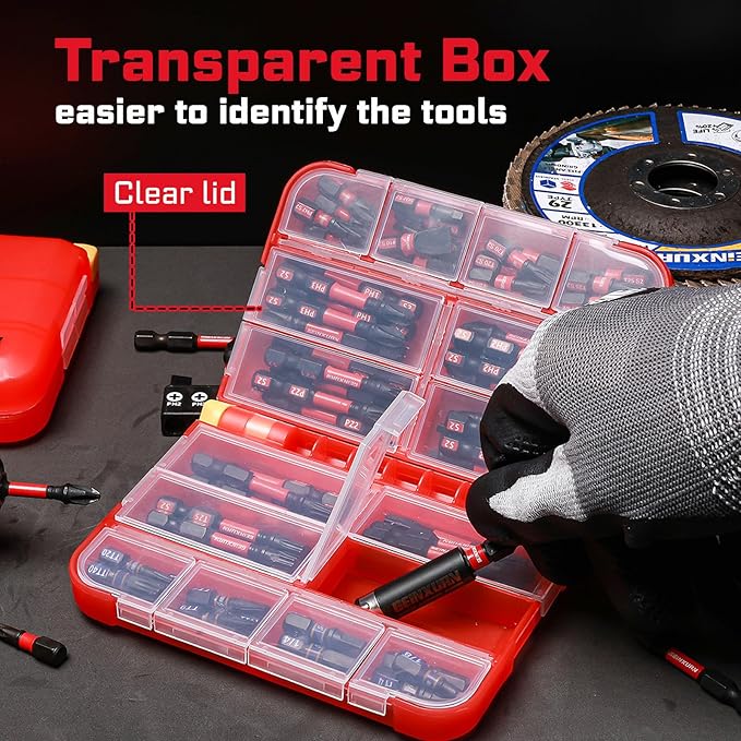 76 pieces Impact Screwdriver Bits Set, Magnetic S2 Steel Multi Insert Power Bits Tips with Impact Bit Holder with Storage Box（PH/TORX/SQ/PZ/SL）
