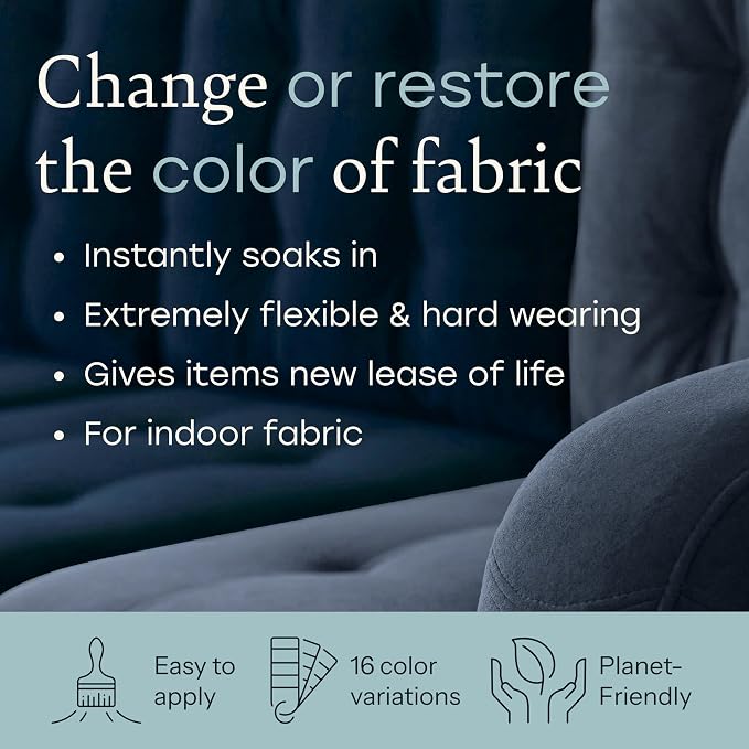 Fabricoat Olive Fabric Upholstery Paint & Dye | 500ml / 17 fl oz | Restore or - Image 2