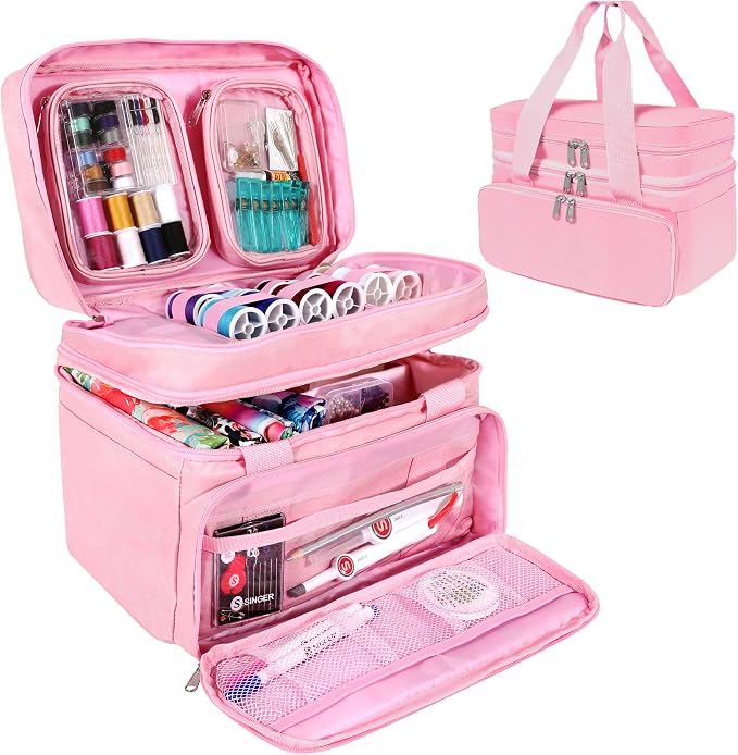 SINGER Sewing Accessories Organizer – Double Layer Portable Sewing Storage Bag by Unknown