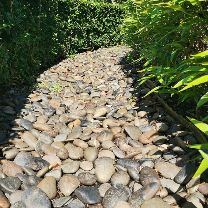 YISZM 40lbs Natural River Rocks, Hand-Picked Smooth Stones - Image 4