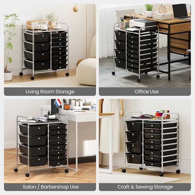 BECOMFORT 15-Drawer Rolling Cart - Image 8