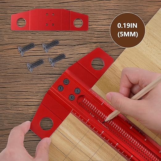 Vicrays T Square Woodworking Ruler - 24 Inch Precision Wood Working Tsquare Rule - Aluminum Alloy Carpenter Work Tool for Crafting, Marking, Layout, Scriber and Measuring