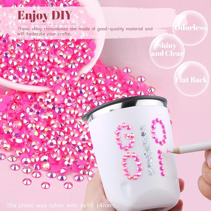 1500PCS 6mm Resin Jelly Rhinestones in Bulk, Bedazzling Flatback Crystals - Image 4