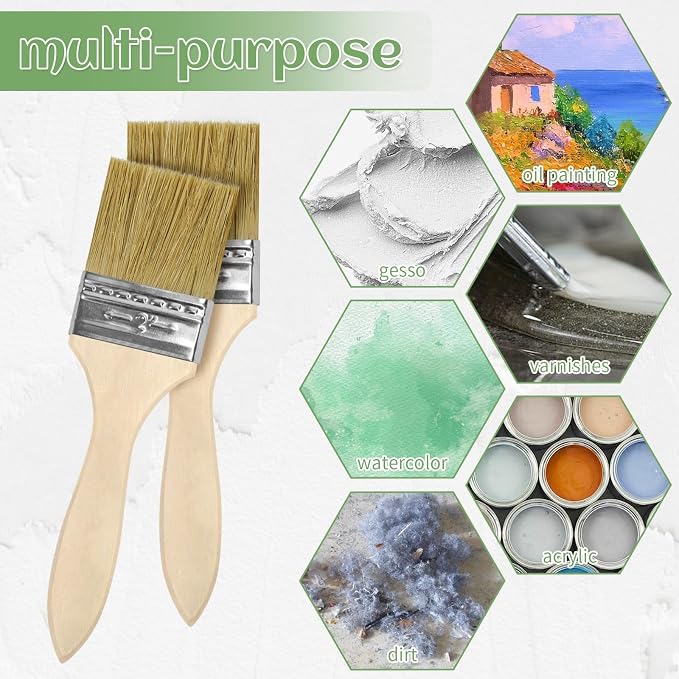 24 Pack 2 Inch Paint Brushes, All-Purpose Chip Brush Set - Image 4