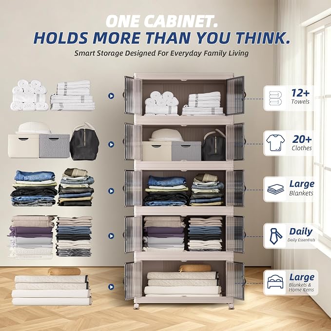 SAILUN 145Gal/580Qt Stackable Storage Bins Folding Collapsible Storage Bins - Image 5