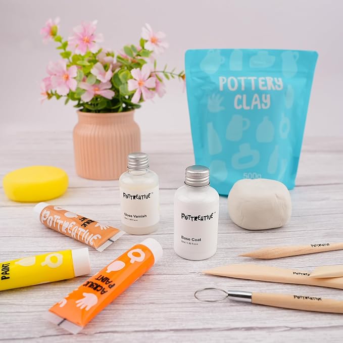 POTTREATIVE Air Dry Clay Pottery Kit - Image 6