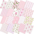 HunnmingRe 20 Pcs 10''x10'' Pink Hydrangea Flower Quilting Fabric Square Pink by HunnmingRe