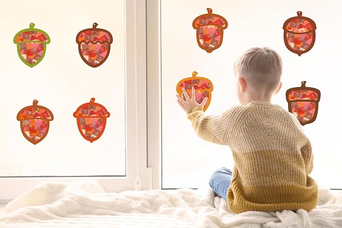 Renbuzhu 40-Pack Fall Acorn Paper Suncatchers Crafts Kit - Image 3