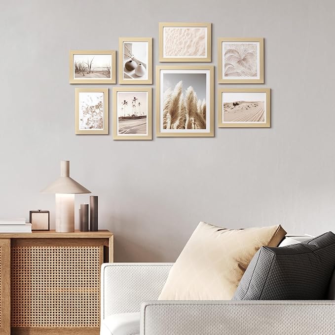 ArtbyHannah Gallery Wall Frame Set, 8 Pack Picture Frames Collage Wall Art Decor - Image 2