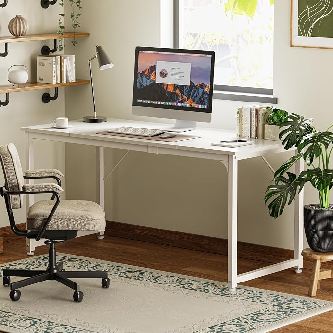 Huuger Computer Desk, 63 Inch Office Desk, Gaming Desk - Image 7
