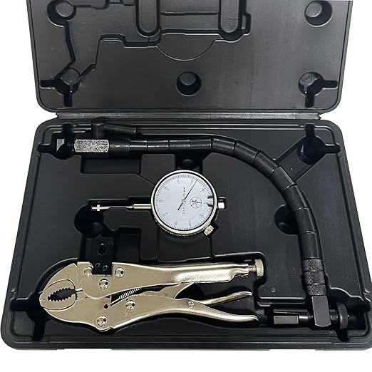 Disc Brake and Rotor/Ball Joint Gage Set, MFQNENLK 0-1"/0.001" Indicator with 360 Deg Flexible Arm & 7 in Locking Pliers, 0.001'' Precision Automotive Dial Indicator Brake Runout Gauge Measuring Tool