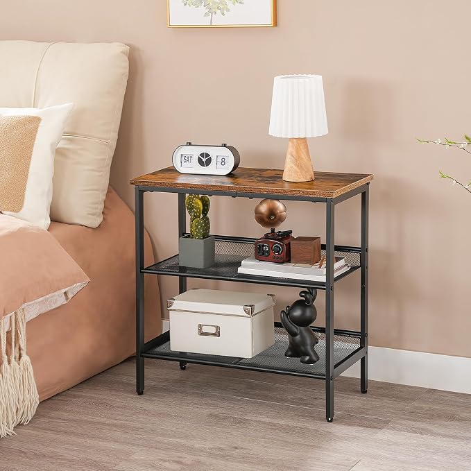 HOOBRO End Table, 3-Tier Narrow Side Table, Nightstand - Image 6