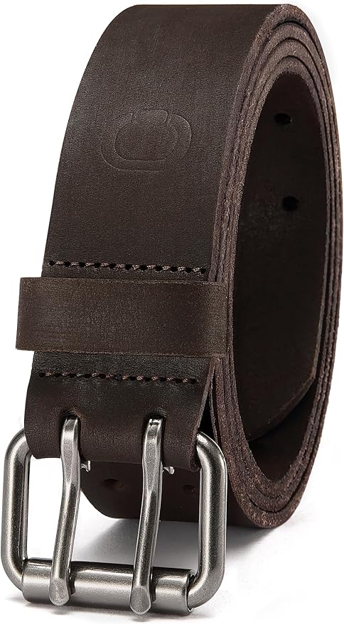 CHAOREN Work Belts for Men Heavy Duty - 1.5" Full Grain Leather Belt Casual - Fully Adjustable, Double Prong