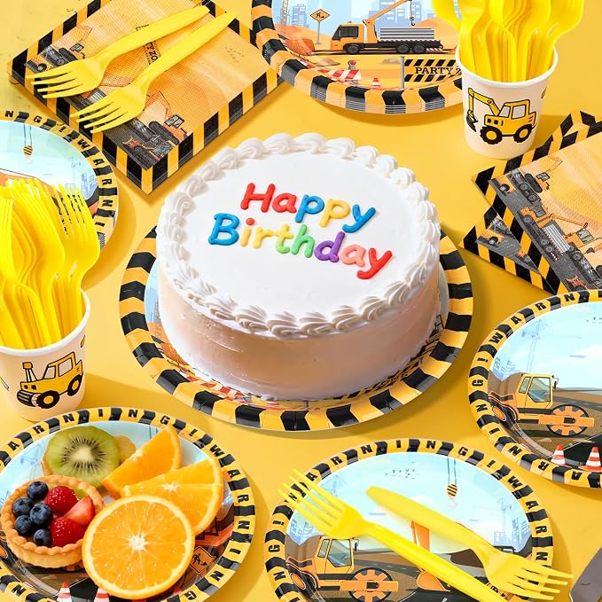 150 PCS Construction Birthday Party Supplies, Construction Themed Plates and - Image 5