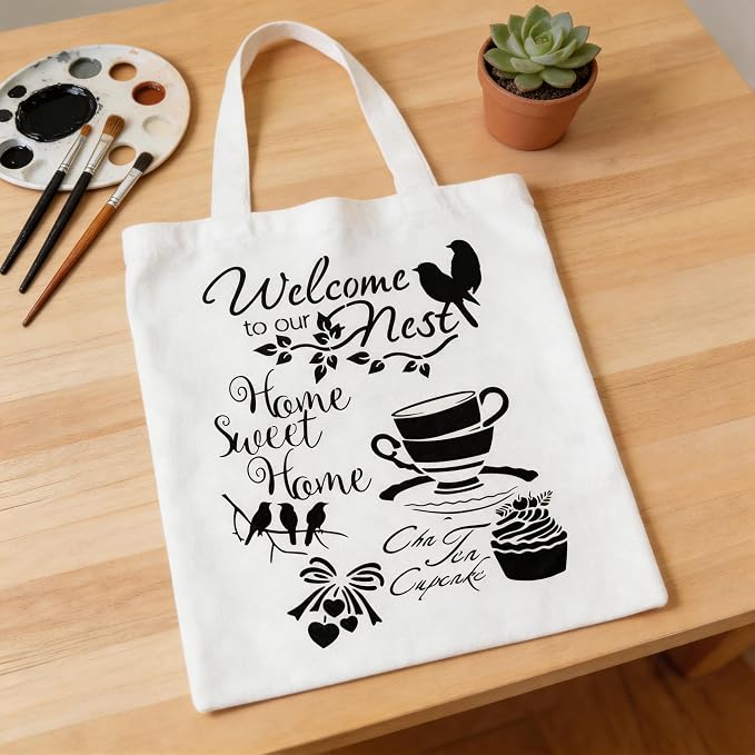 TIAMECH A4 Reusable Birds Coffee Stencil - Image 8