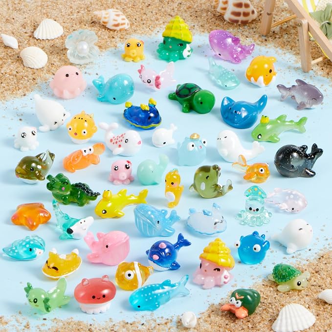 JOYIN 50 Pcs Mini Ocean Resin Animals Figures, Mini Sea Animals Figurines - Image 4