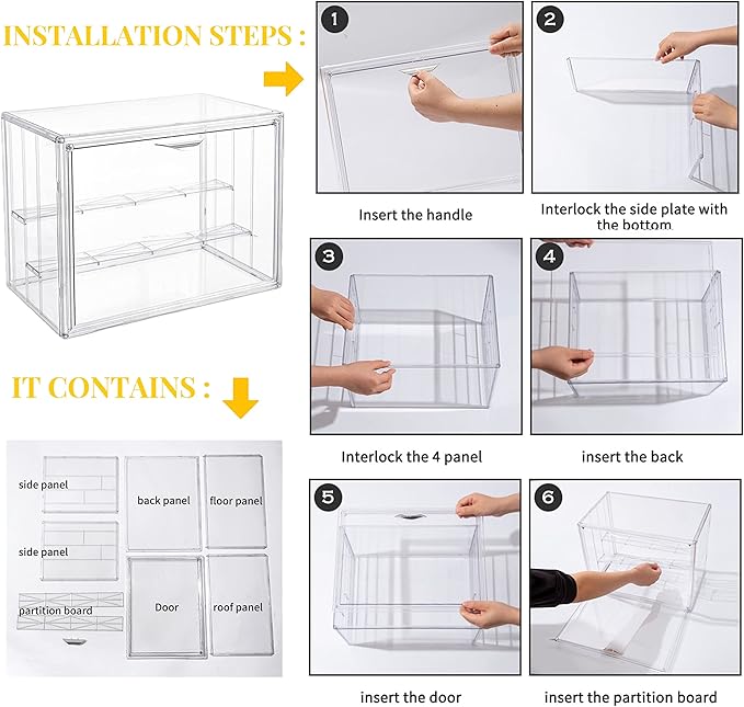 Attelite Clear Acrylic Display Case, 3 Tier Display Shelf - Image 6