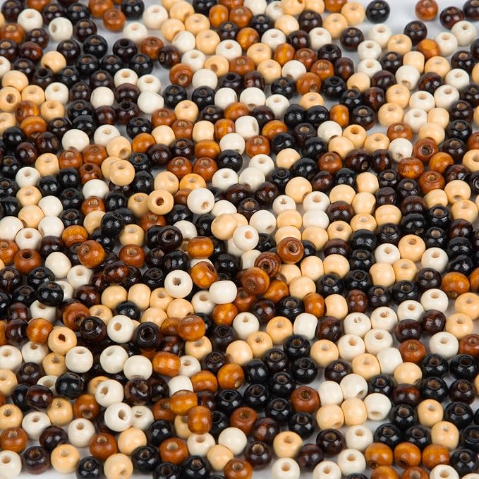 1000pcs 8mm Wooden Beads for Crafts, Large Hole Wood Beads Bulk, Natural Round - Image 3