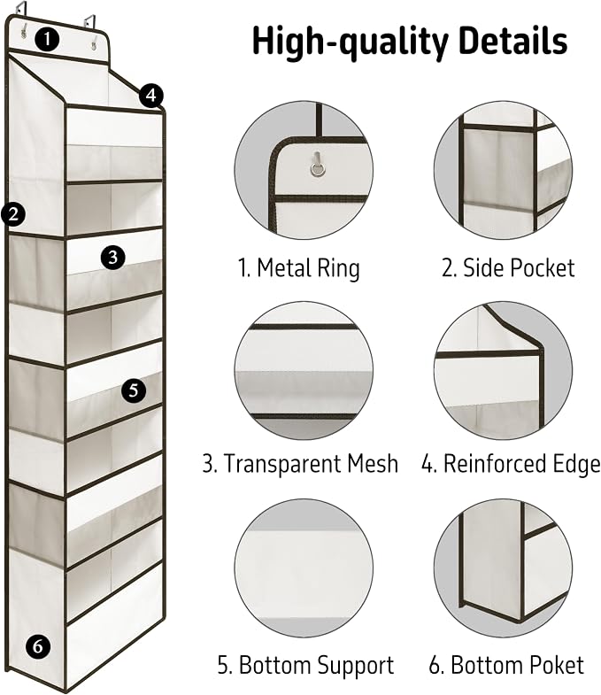 TYMENSH White Over Door Organizer - Image 4