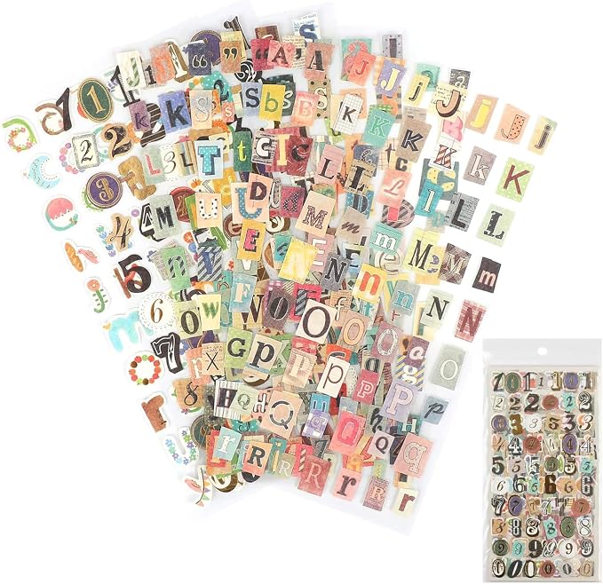 347PCS Vintage Stickers, 6 Sheet Scrapbook Stickers Graffiti, Cute Vintage by Unknown