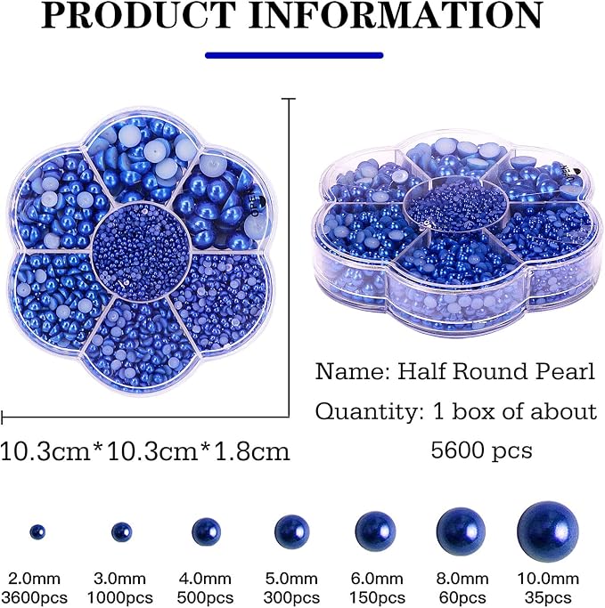 5600PCS Half Round Pearls Flatback Imitation Pearls - Image 2