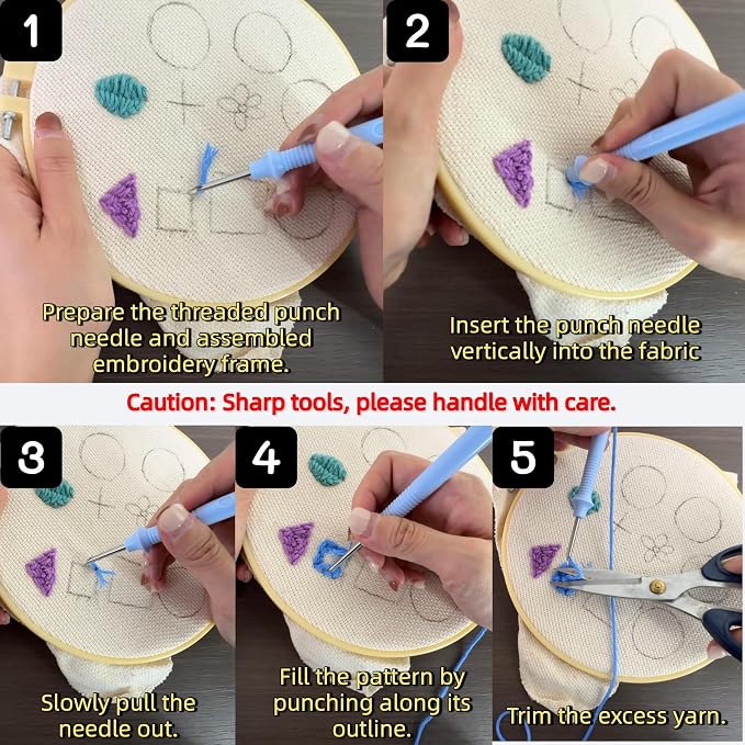 YOYLEAYOY Punch Needle Kit for Beginners, Punch Needle and Instructions - Image 6