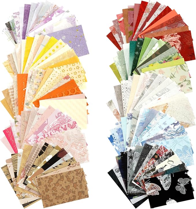 Floral Scrapbook Paper Set, 160 Sheets, 10 Color Themes, Textured Paper and by DOLEEYAE