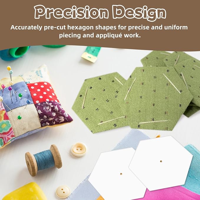 260 PCS Hexagon Piecing Paper Templates, Quilting Templates Accessories - Image 5