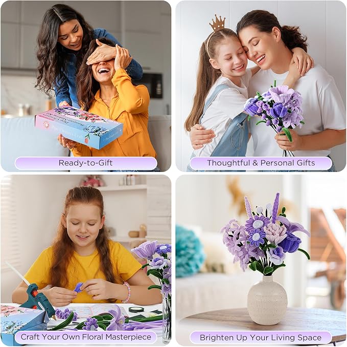 Funtopia Pipe Cleaner Flowers, Pipe Cleaner Flower Kit - Image 6