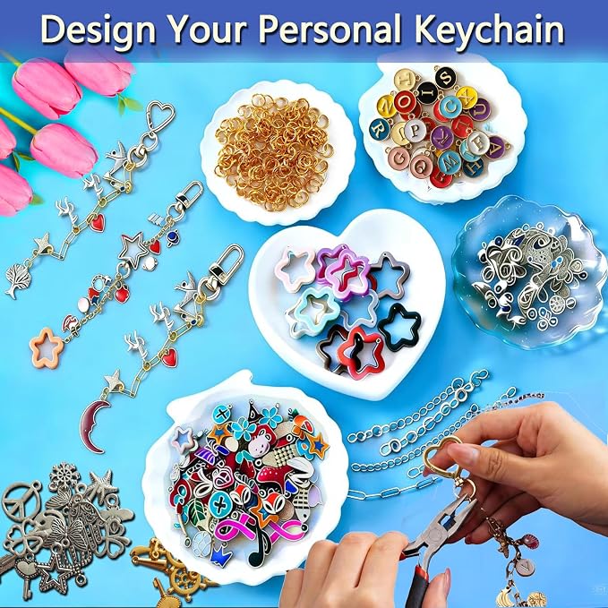 428Pcs Lip Gloss Keychain Making Kit, DIY Craft Supplies - Image 4